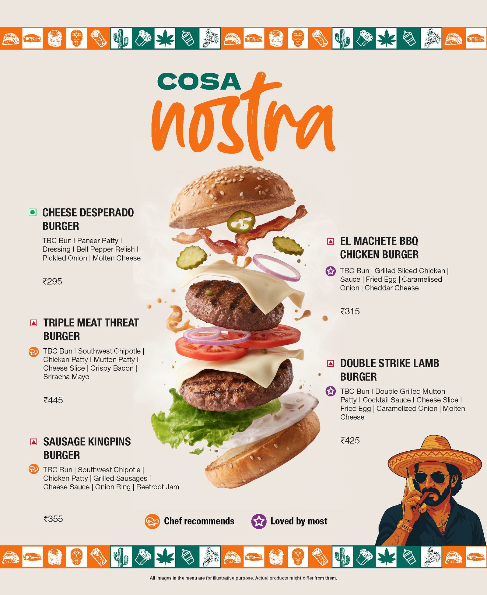Burger Cartel menu page preview